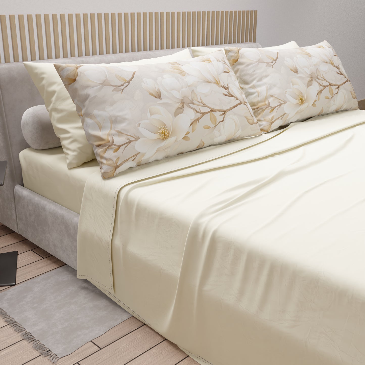 Lenzuola in Cotone, Completo Letto con Federe in Stampa Digitale Floreale 04-175