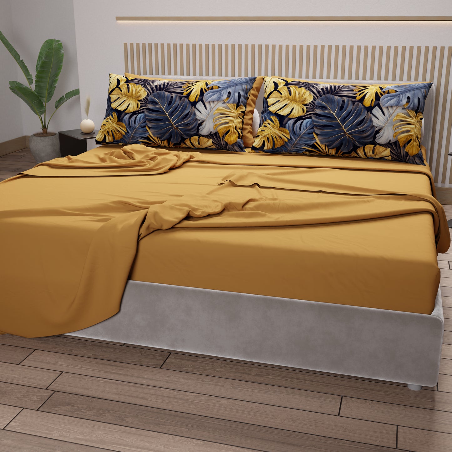 Lenzuola in Cotone, Completo Letto con Federe in Stampa Digitale Floreale 04-186