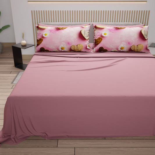 Lenzuola in Cotone, Completo Letto con Federe in Stampa Digitale Shabby 326