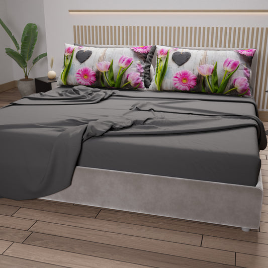 Lenzuola in Cotone, Completo Letto con Federe in Stampa Digitale Shabby 330