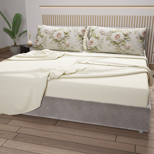 Lenzuola in Cotone, Completo Letto con Federe in Stampa Digitale Shabby 334