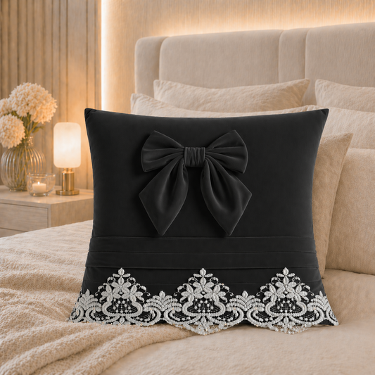 Coussins Décoratifs en Velours 1pc, Coussins de Canapé Bijou Noir