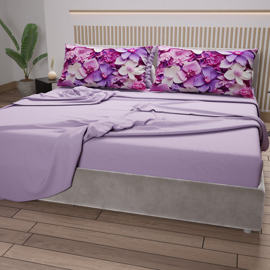Lenzuola in Cotone, Completo Letto con Federe in Stampa Digitale Floreale 05-23