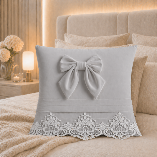Coussins Décoratifs en Velours 1pc, Coussins de Canapé Bijou Gris Clair