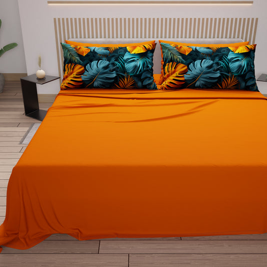 Lenzuola in Cotone, Completo Letto con Federe in Stampa Digitale Tropical 06-3
