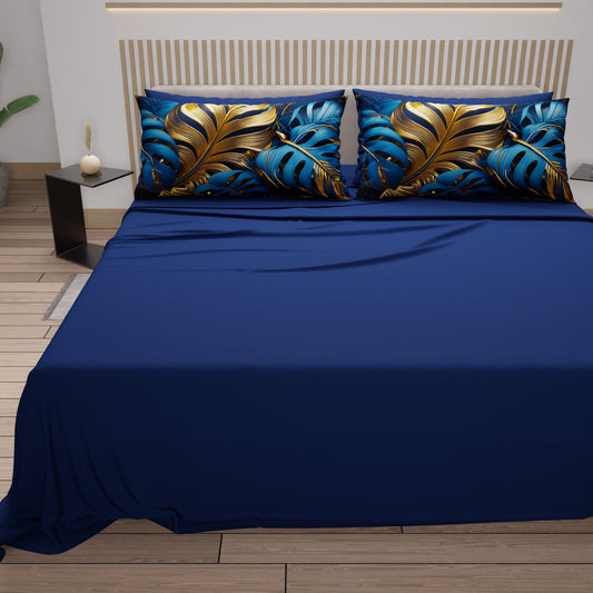 Draps en coton, parure de lit avec taies d'oreiller en impression numérique Tropical 06-5