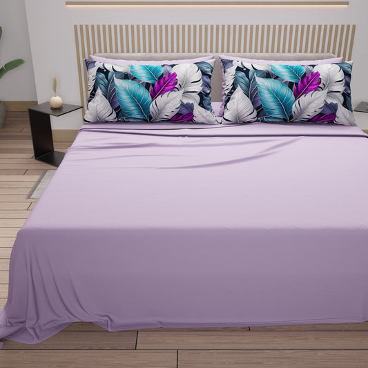 Draps en coton, parure de lit avec taies d'oreiller en impression numérique Tropical 06-6