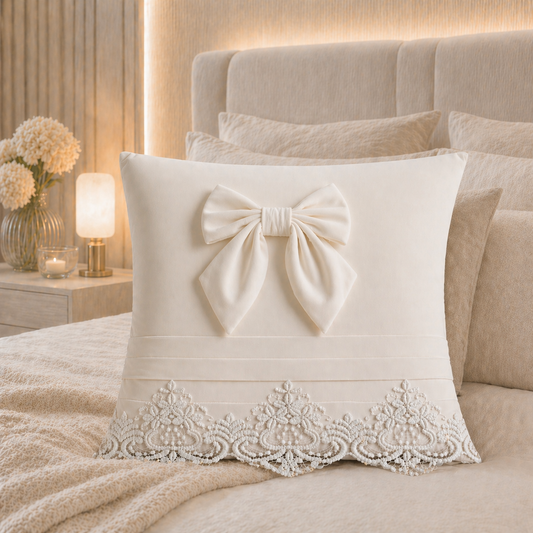 Coussins Décoratifs en Velours 1pc, Coussins de Canapé Bijou Blanc Lait