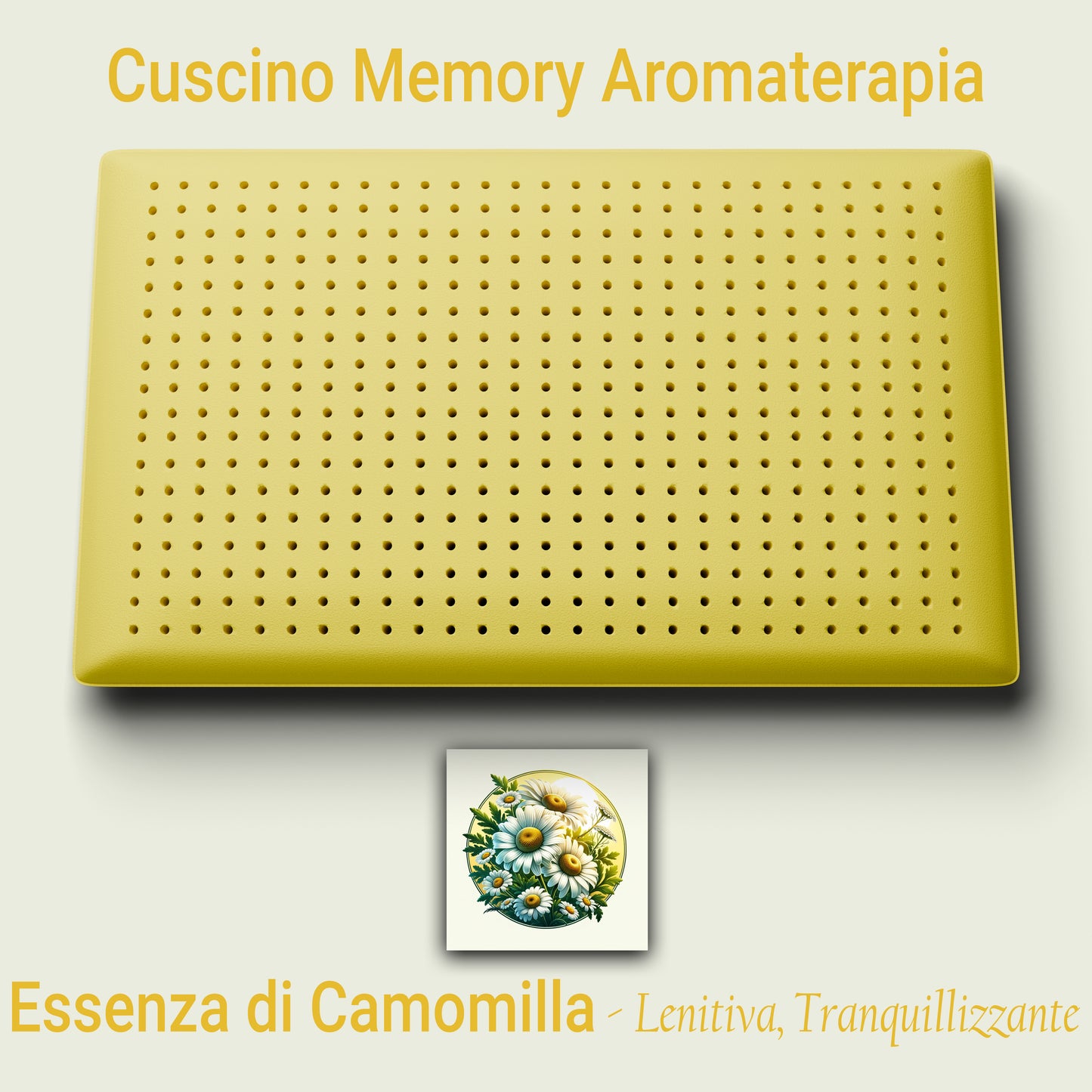 Cuscino Memory Aromaterapia, Cuscino per la Cervicale, Cuscino Profumo Camomilla