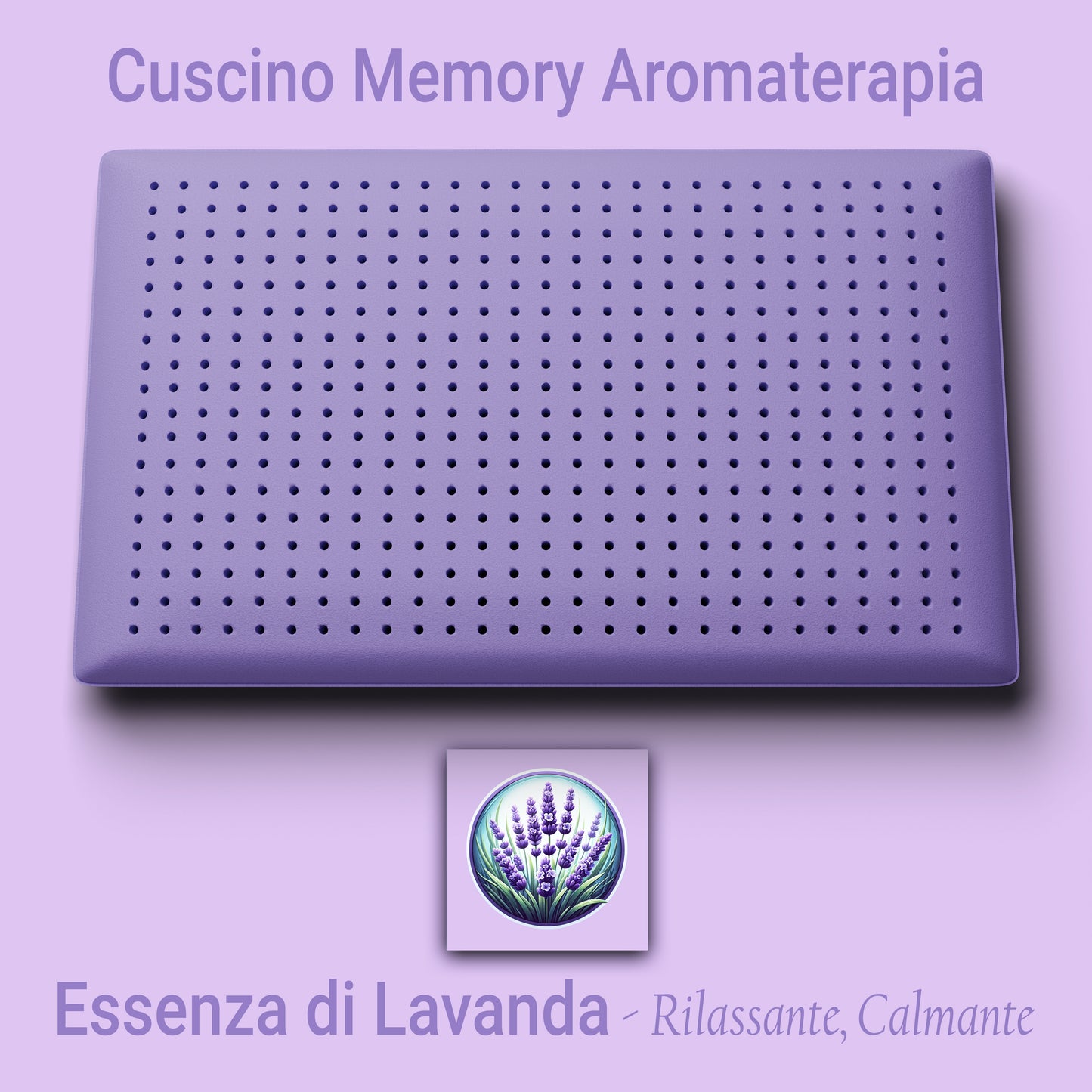 Cuscino Memory Aromaterapia, Cuscino per la Cervicale, Cuscino Profumo Lavanda