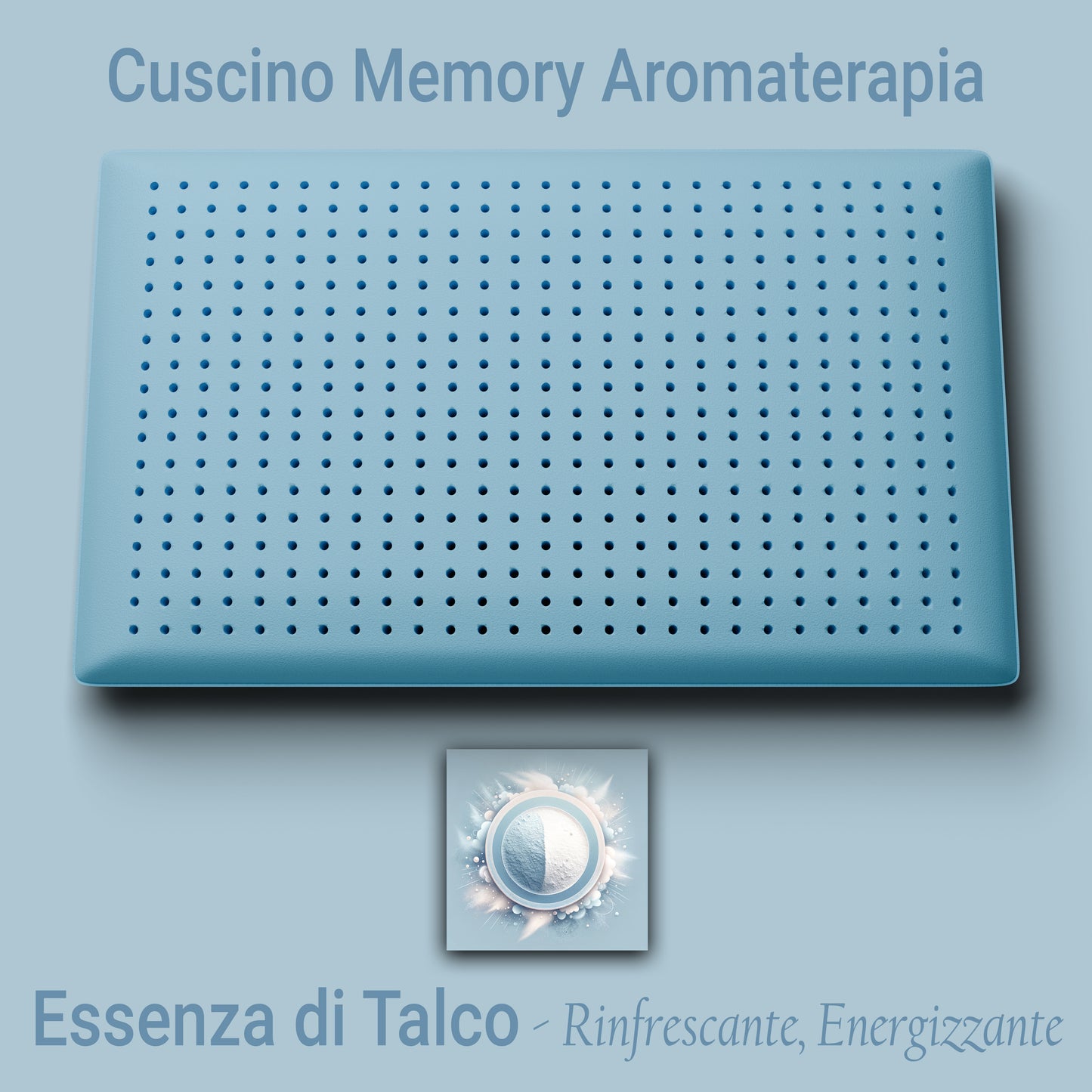 Cuscino Memory Aromaterapia, Cuscino per la Cervicale, Cuscino Profumo Talco