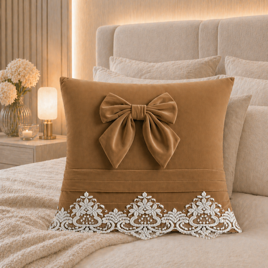 Coussins Décoratifs en Velours 1pc, Coussins de Canapé Bijou Taupe