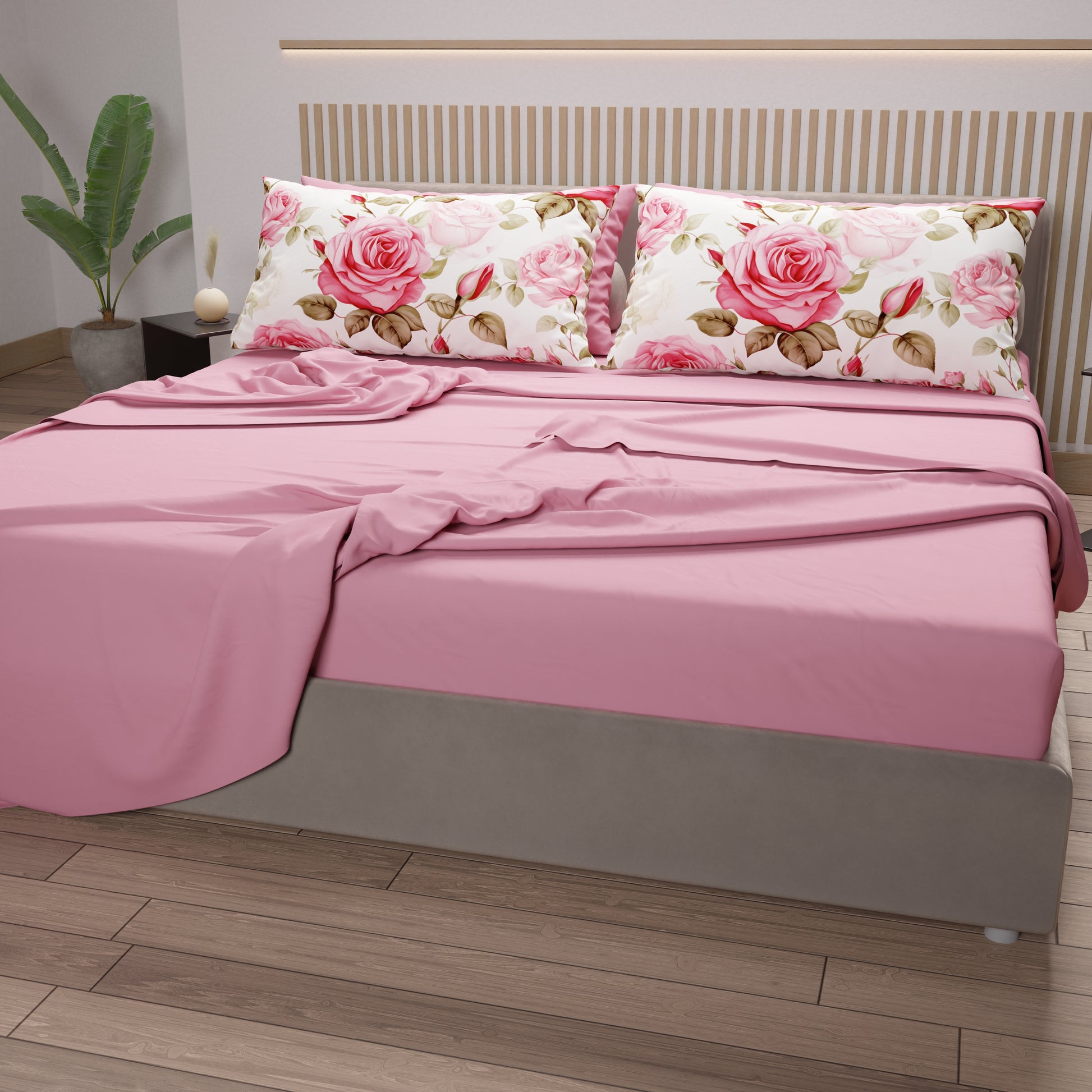 Biancheria da letto 140x200 cm + 2x70x80 cm, set 3 pezzi, 100% cotone, cerniera, rosa - SOVIO Biancheria da letto 140x200 cm + 2x70x80 cm, set 3 pezzi, 100% cotone, cerniera, rosa - SOVIO