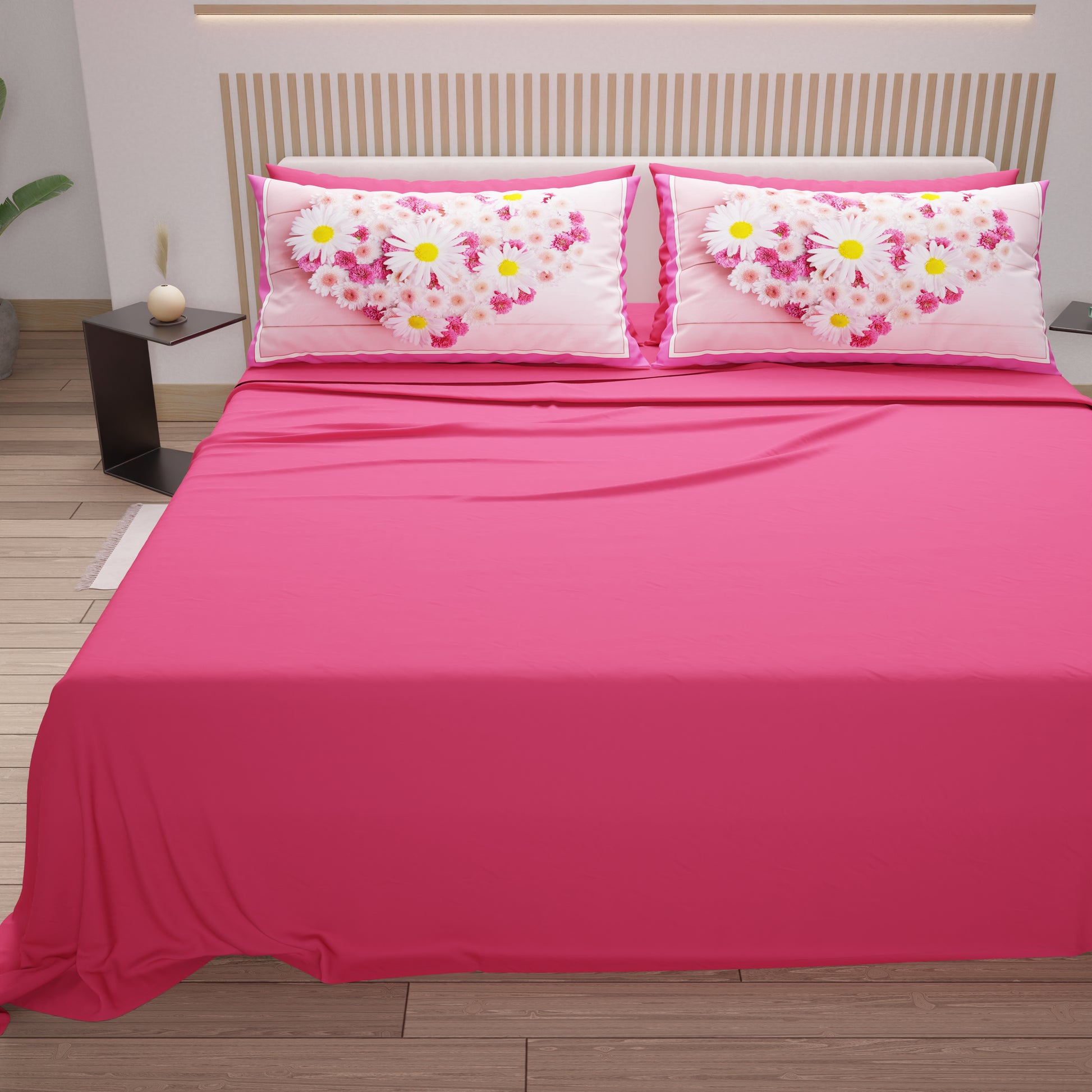Set Biancheria da Letto Matrimoniale, Morbuy Floreale Stampa Reversibile Set Copripiumino in Microfibra de 4 Pezzi con 1 Lenzuola Piane e 2 federe (Rosa,180x220cm /1.8M Set Biancheria da Letto Matrimoniale, Morbuy Floreale Stampa Reversibile Set Copripiumino in Microfibra de 4 Pezzi con 1 Lenzuola Piane e 2 federe (Rosa,180x220cm /1.8M