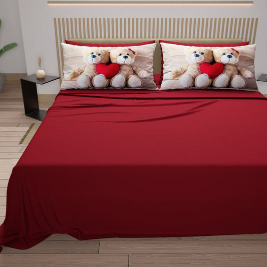 Lenzuola in Cotone, Completo Letto con Federe in Stampa Digitale Dolcezza
