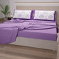 Draps en coton, parure de lit avec taies d'oreiller à impression numérique botanique violette