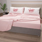 Cotton Sheets, Bed Set with Pink Bow Digital Print Pillowcases