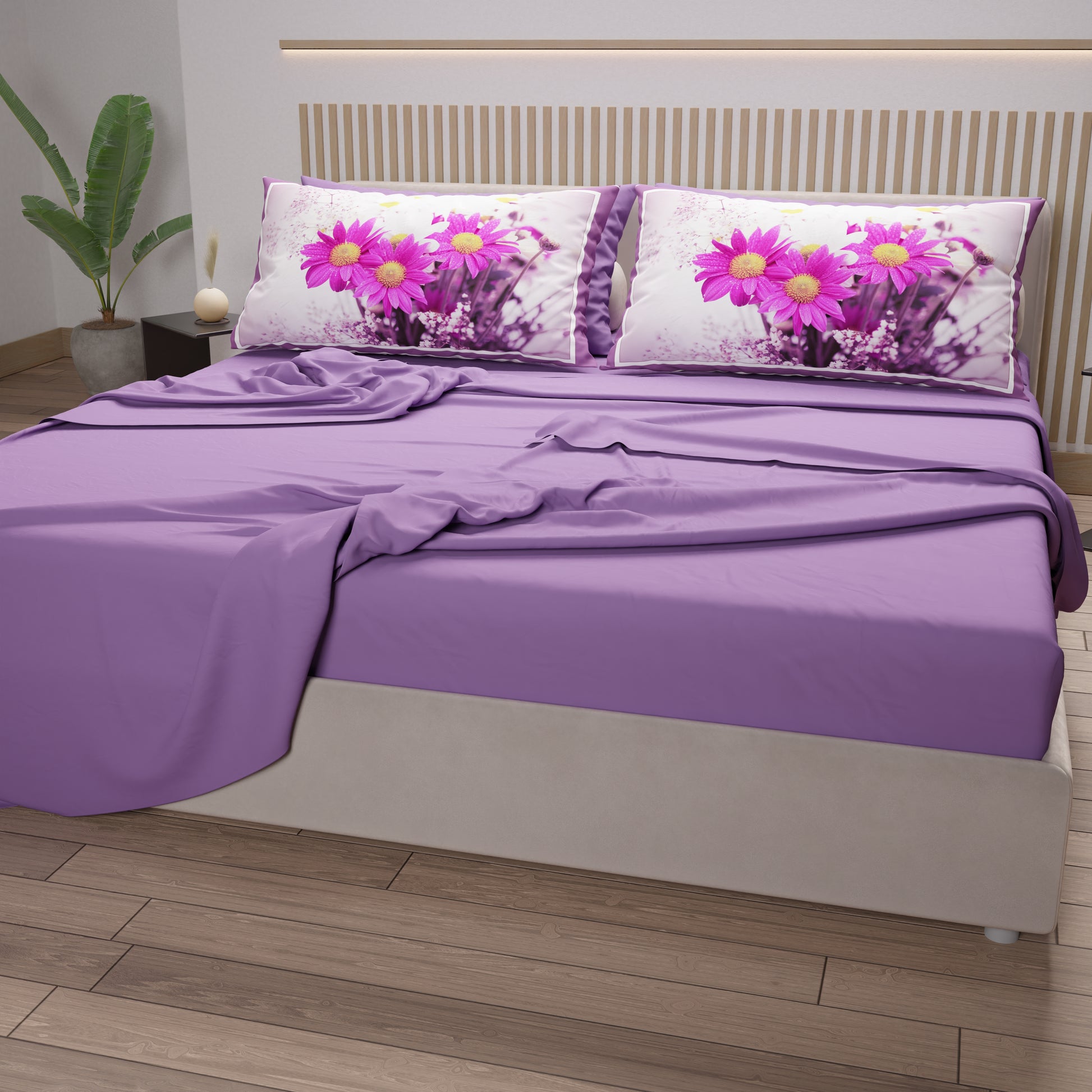 Coppia Lenzuola Letto Singolo Fantasia Floreale Rose Blu E Petali: Rossella  t884