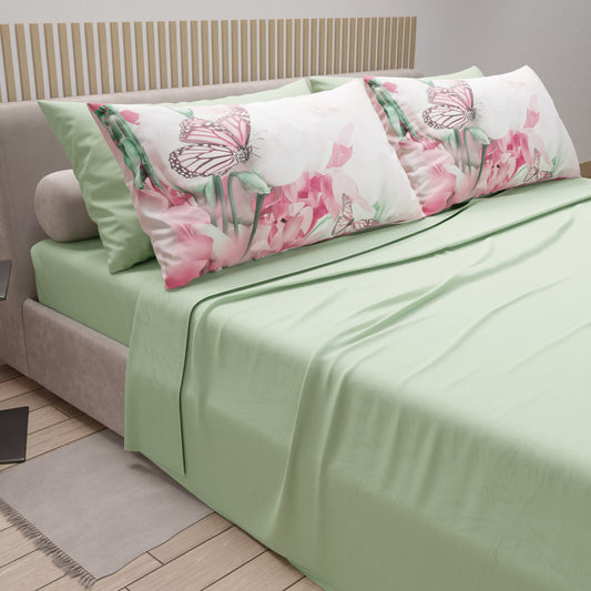 Lenzuola in Cotone, Completo Letto con Federe in Stampa Digitale Butterfly