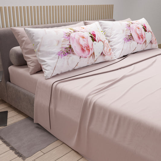 Lenzuola in Cotone, Completo Letto con Federe in Stampa Digitale Country Chic