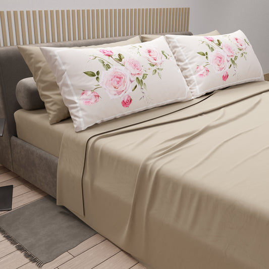 Lenzuola in Cotone, Completo Letto con Federe in Stampa Digitale Floreale 20-06