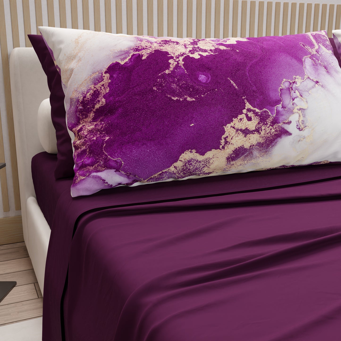 Cotton Sheets, Bed Set with Marble 01 Digital Print Pillowcases