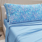 Cotton Sheets, Bed Set with Light Blue Paisley Digital Print Pillowcases