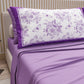Cotton Sheets, Bed Set with Purple Botanic Digital Print Pillowcases