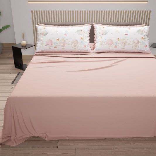Lenzuola in Cotone, Completo Letto con Federe in Stampa Digitale Party Elephants