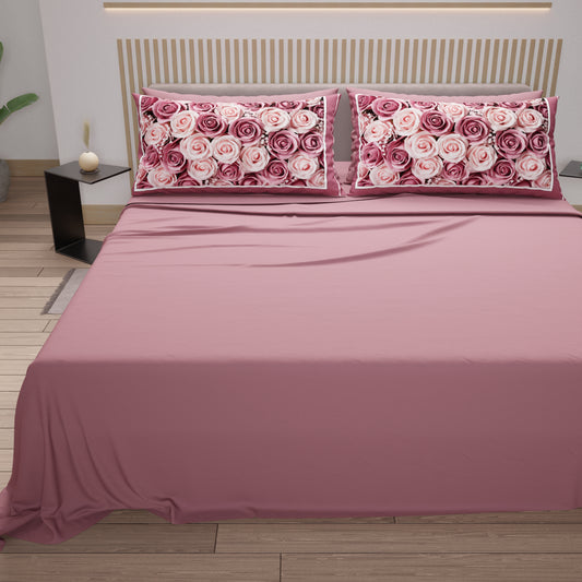 Lenzuola in Cotone, Completo Letto con Federe in Stampa Digitale Floreale 15