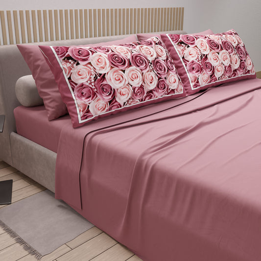 Lenzuola in Cotone, Completo Letto con Federe in Stampa Digitale Floreale 15