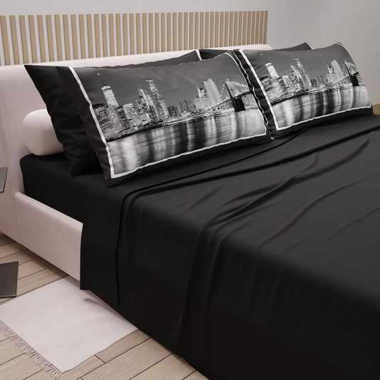 Lenzuola in Cotone, Completo Letto con Federe in Stampa Digitale City 03