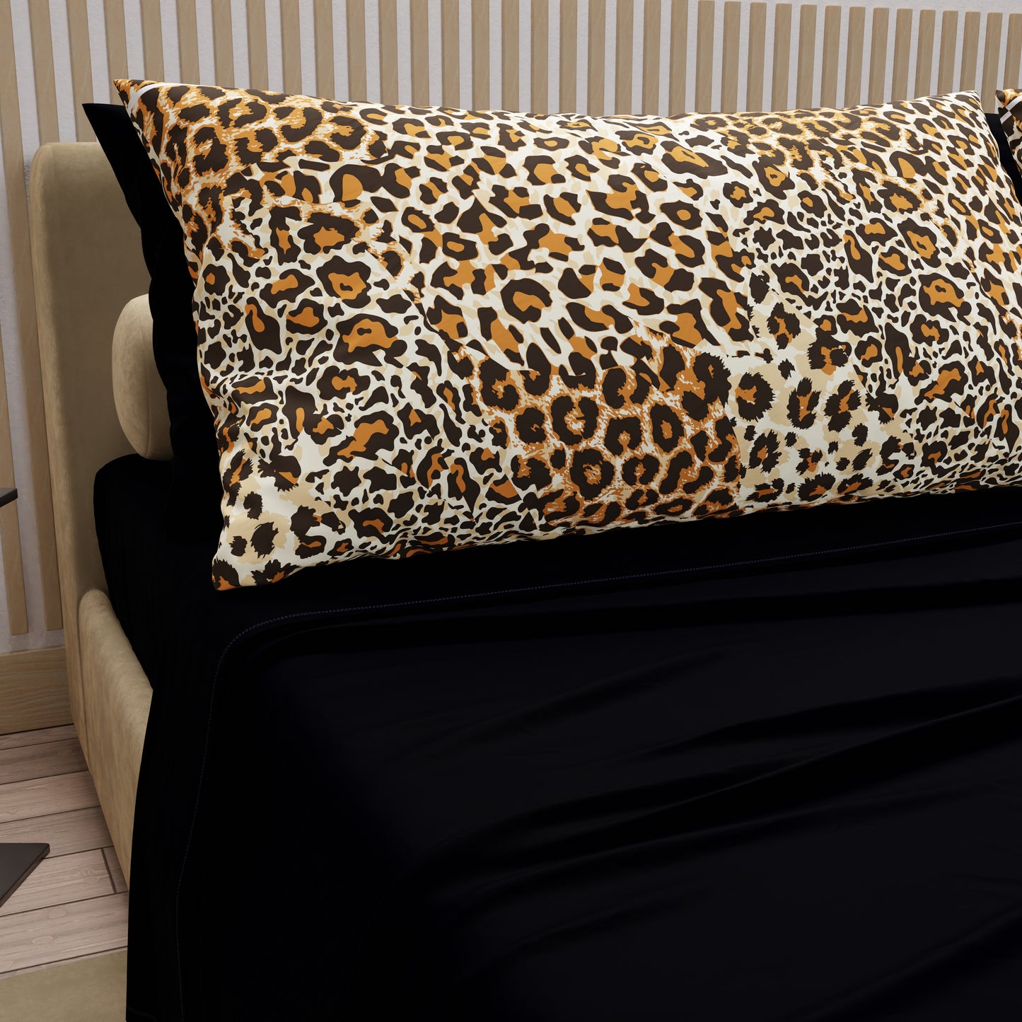Cotton Sheets, Bed Set with Spotted Animal Digital Print Pillowcases