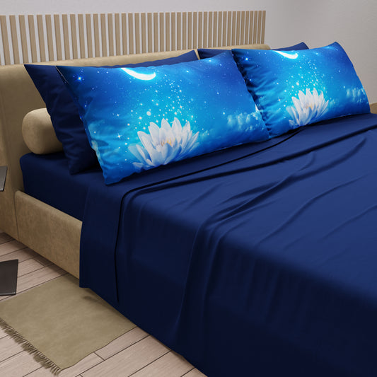 Draps en coton, parure de lit avec taies d'oreiller en impression numérique Starry Night