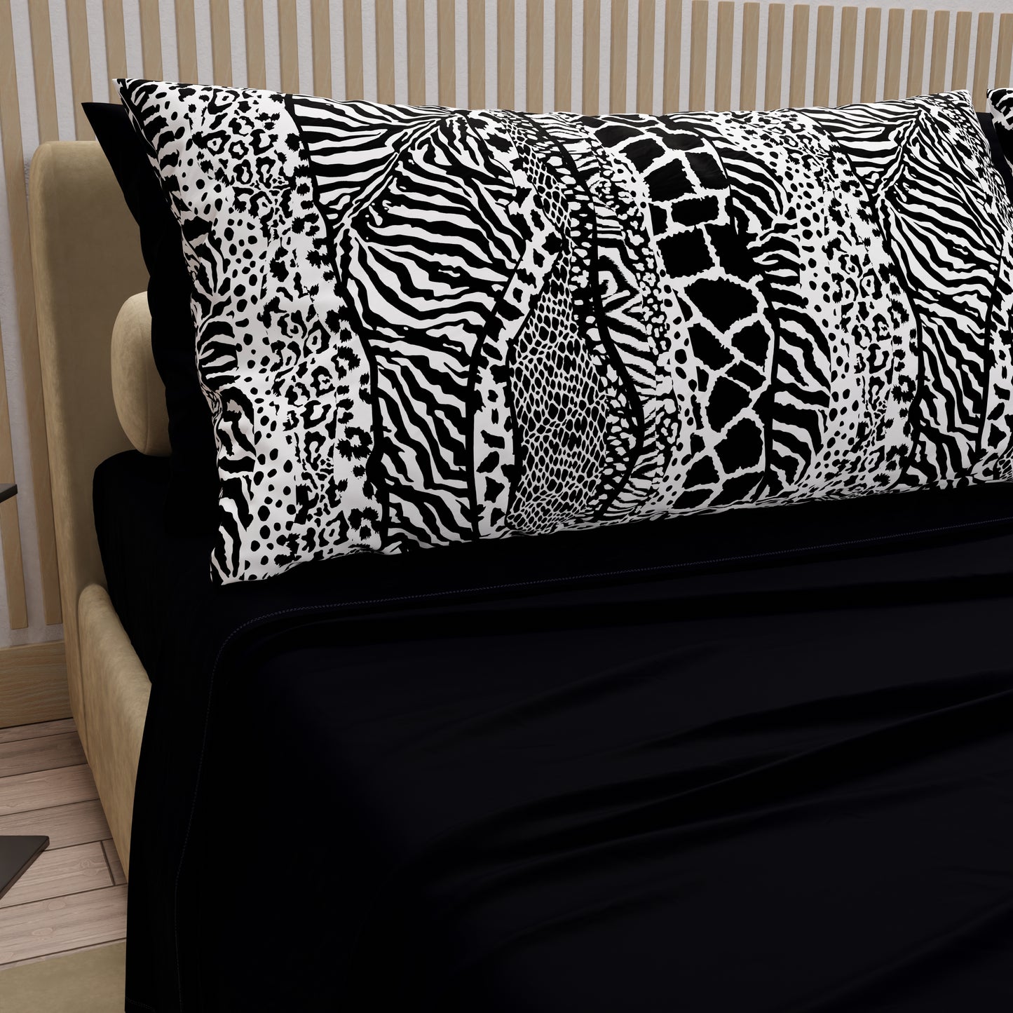 Cotton Sheets, Bed Set with Zebra Digital Animal Print Pillowcases