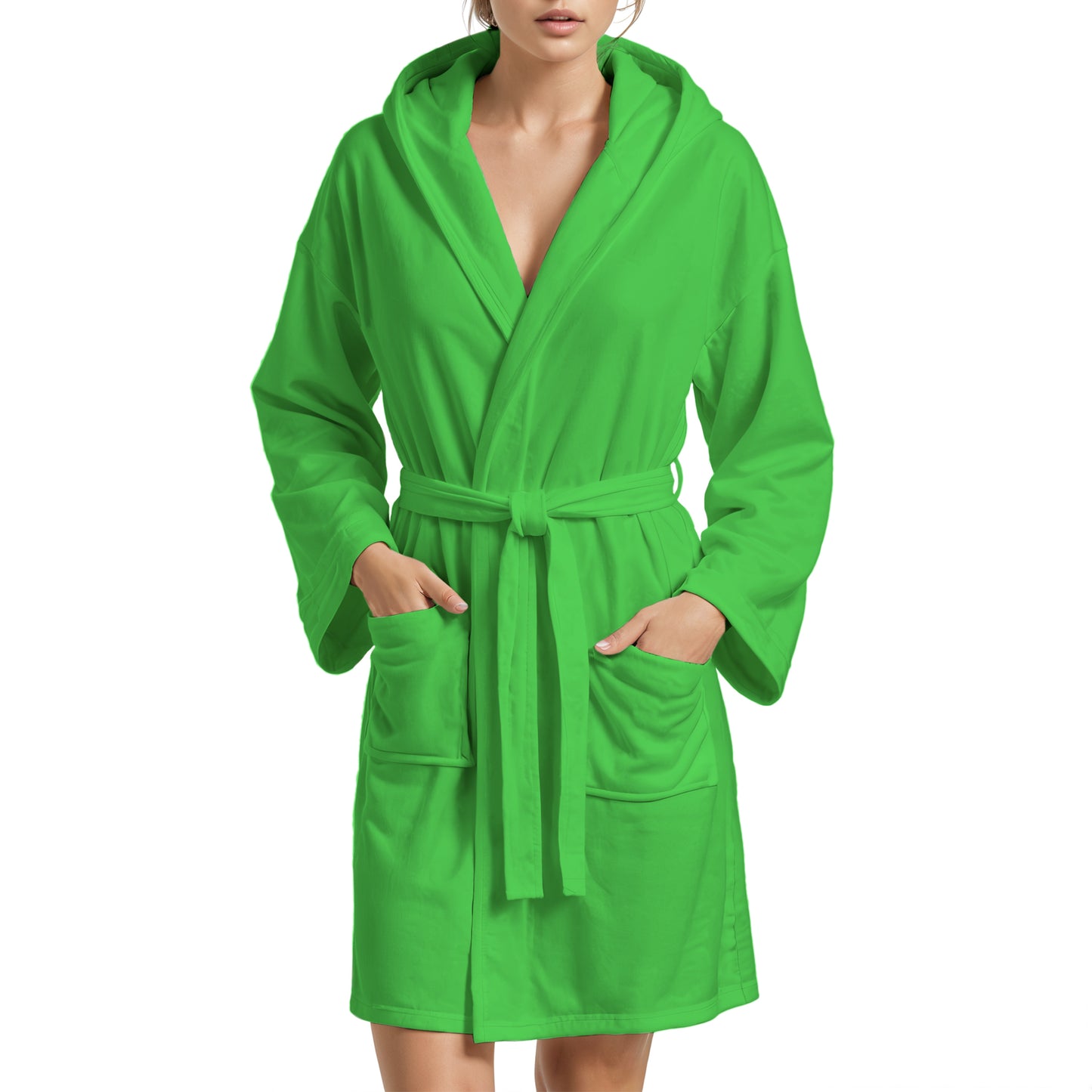 Peignoir en microfibre vert pour homme et femme