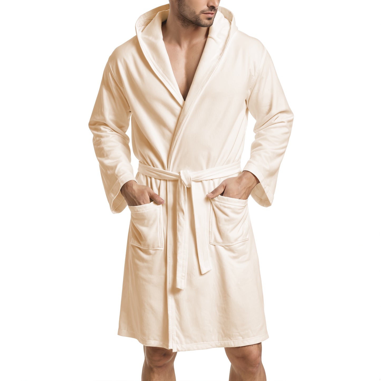 Peignoir en microfibre crème pour homme et femme