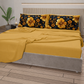 Lenzuola in Cotone, Completo Letto con Federe in Stampa Digitale Autunno 02 Giallo