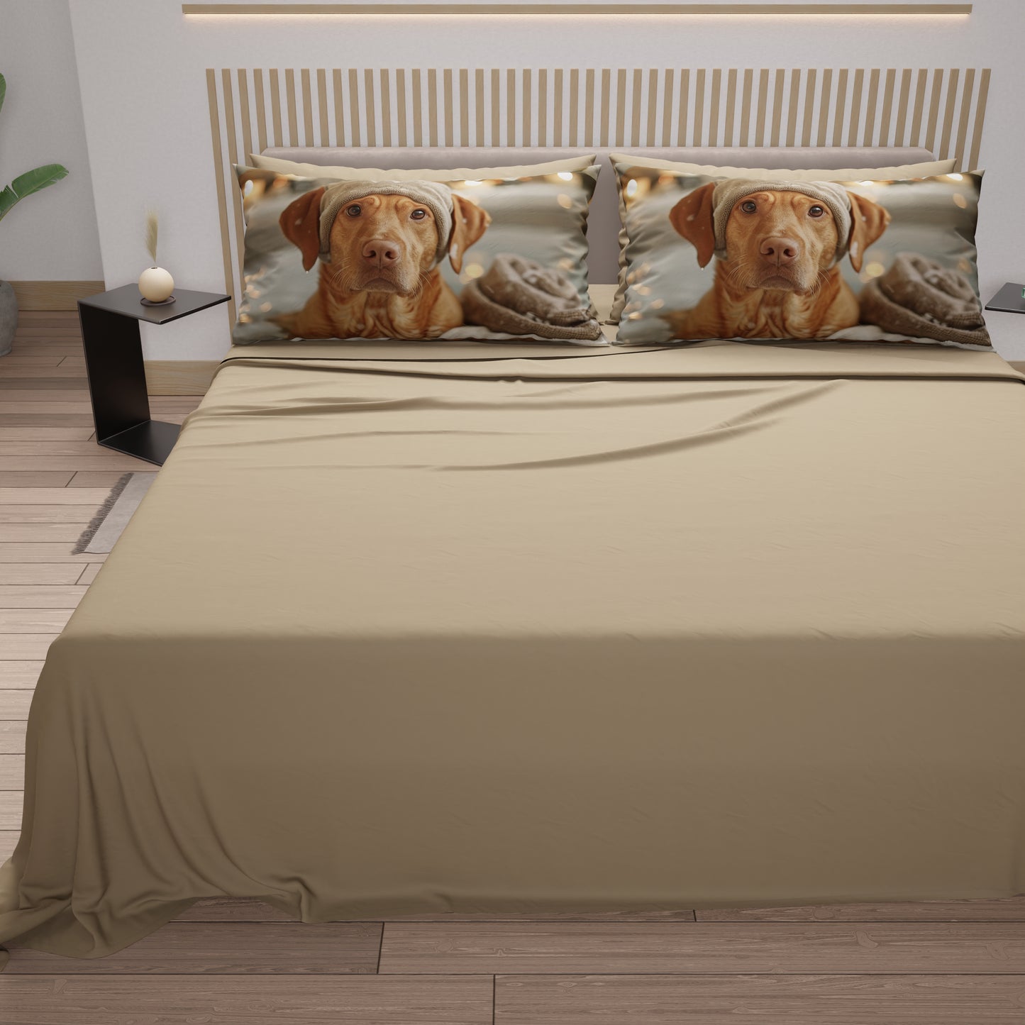 Lenzuola Animali in Cotone, Completo Letto con Federe in Stampa Digitale Dog 25