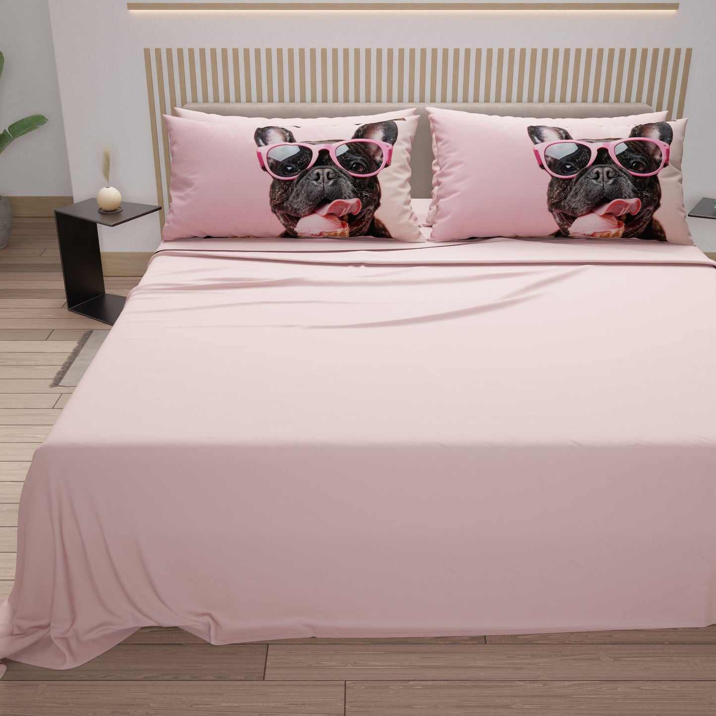 Lenzuola Animali in Cotone, Completo Letto con Federe in Stampa Digitale Dog 23