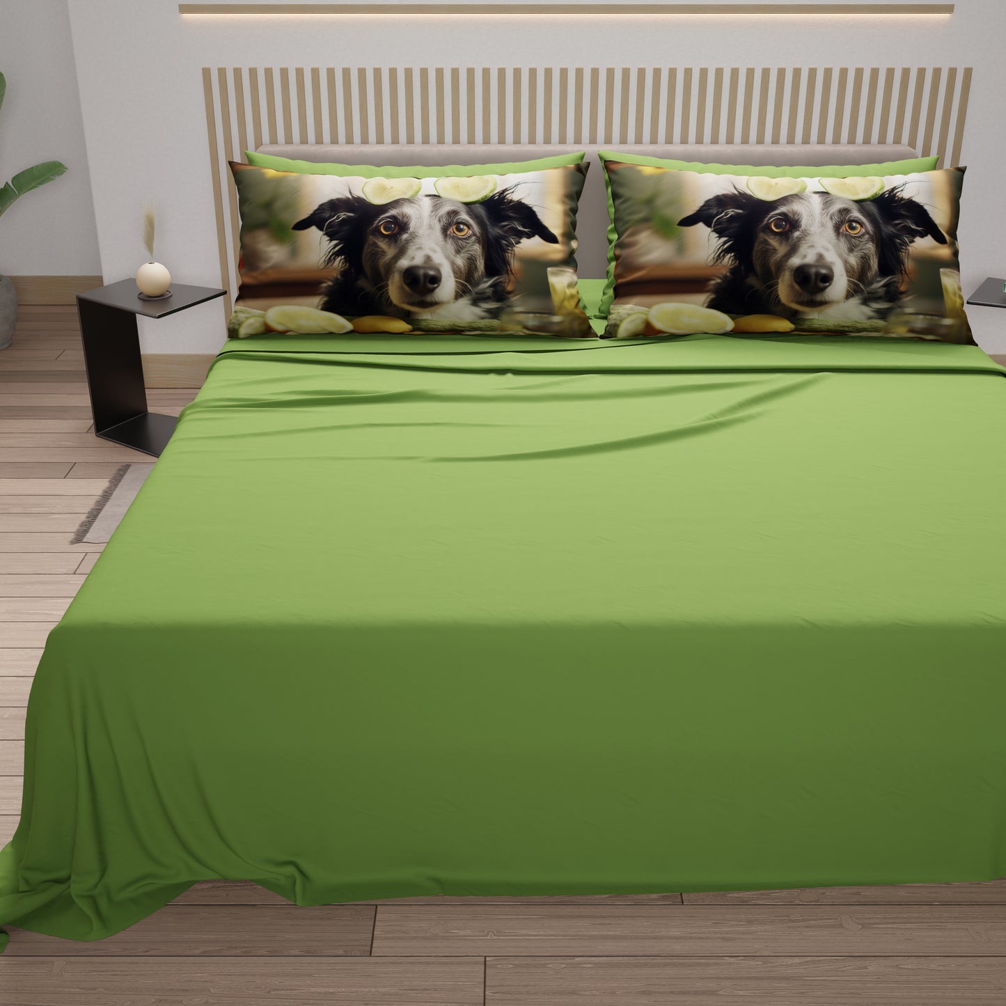 Lenzuola Animali in Cotone, Completo Letto con Federe in Stampa Digitale Dog 21