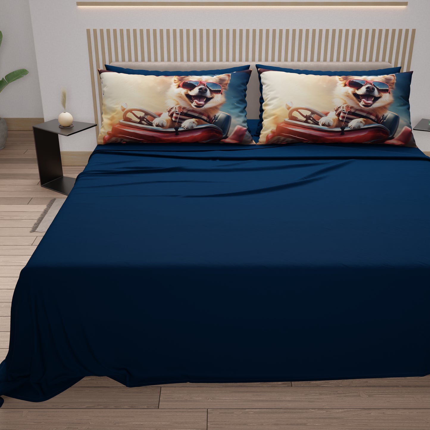 Lenzuola Animali in Cotone, Completo Letto con Federe in Stampa Digitale Dog 22