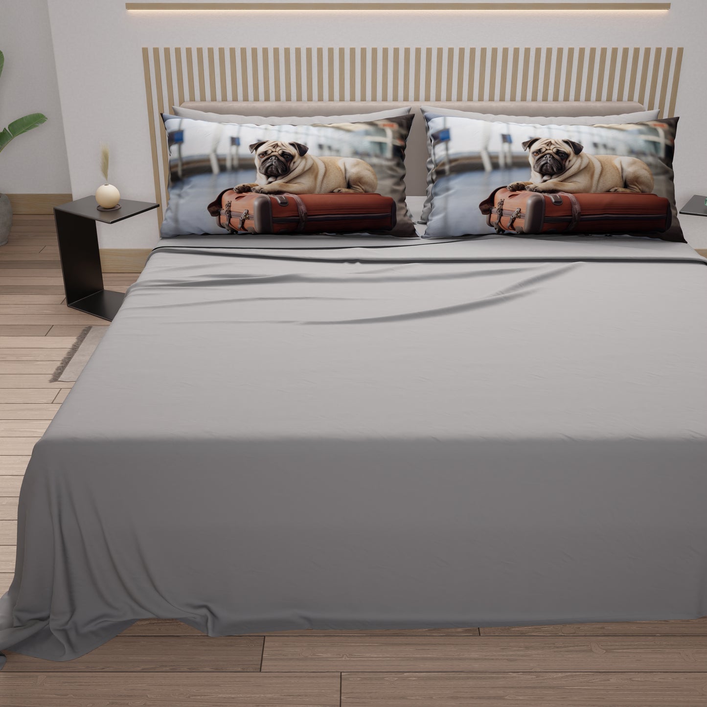 Lenzuola Animali in Cotone, Completo Letto con Federe in Stampa Digitale  Dog 15