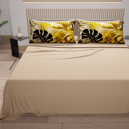 Draps en coton, parure de lit avec taies d'oreiller à impression numérique tropicale 102