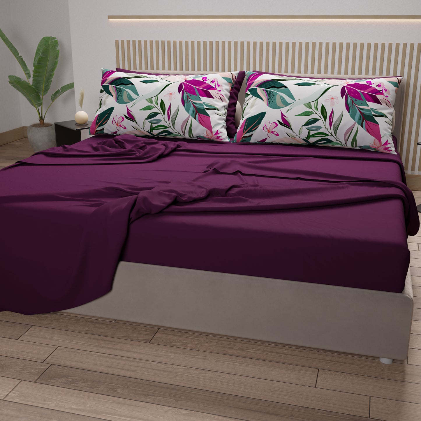 Lenzuola in Cotone, Completo Letto con Federe in Stampa Digitale Tropical 107