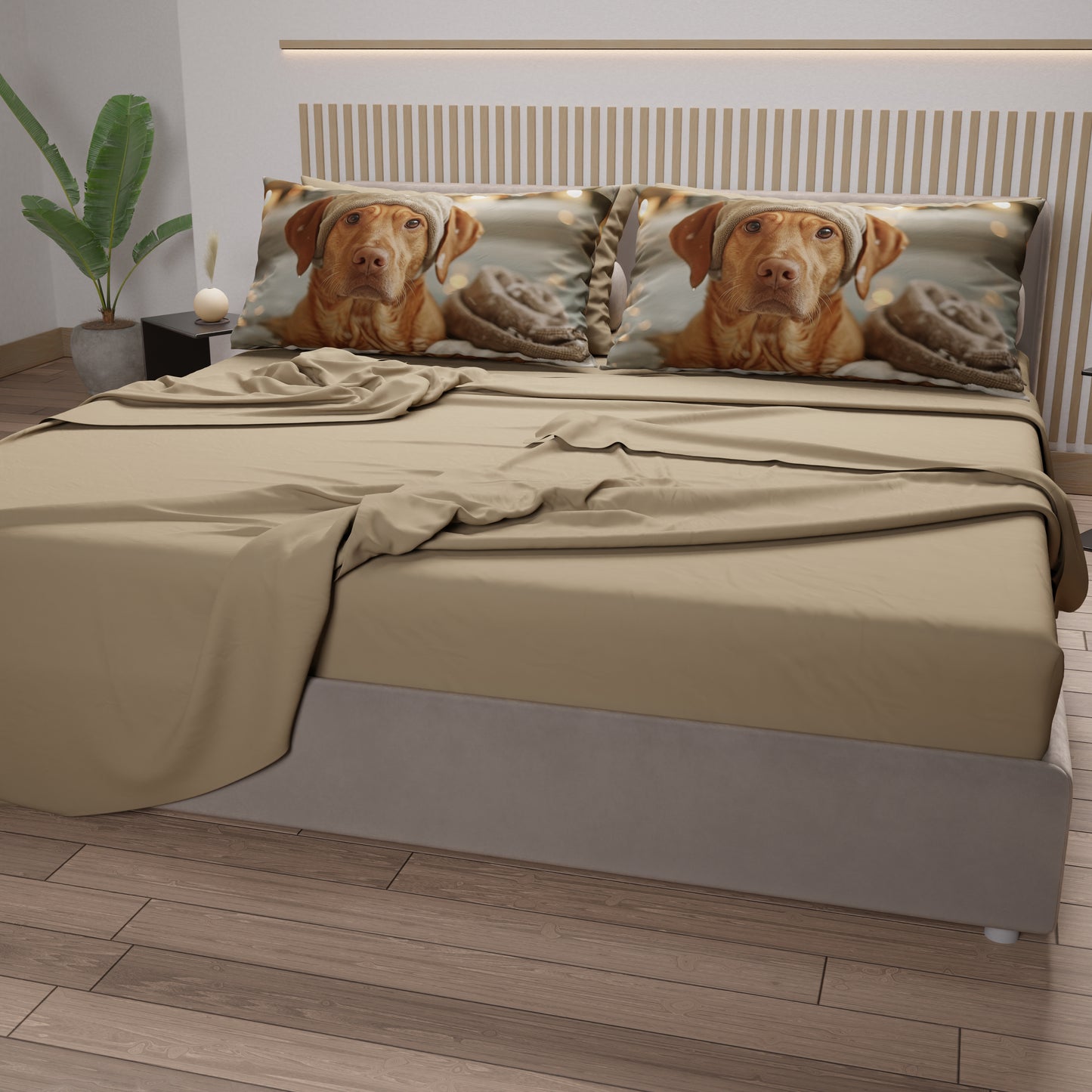 Lenzuola Animali in Cotone, Completo Letto con Federe in Stampa Digitale Dog 25