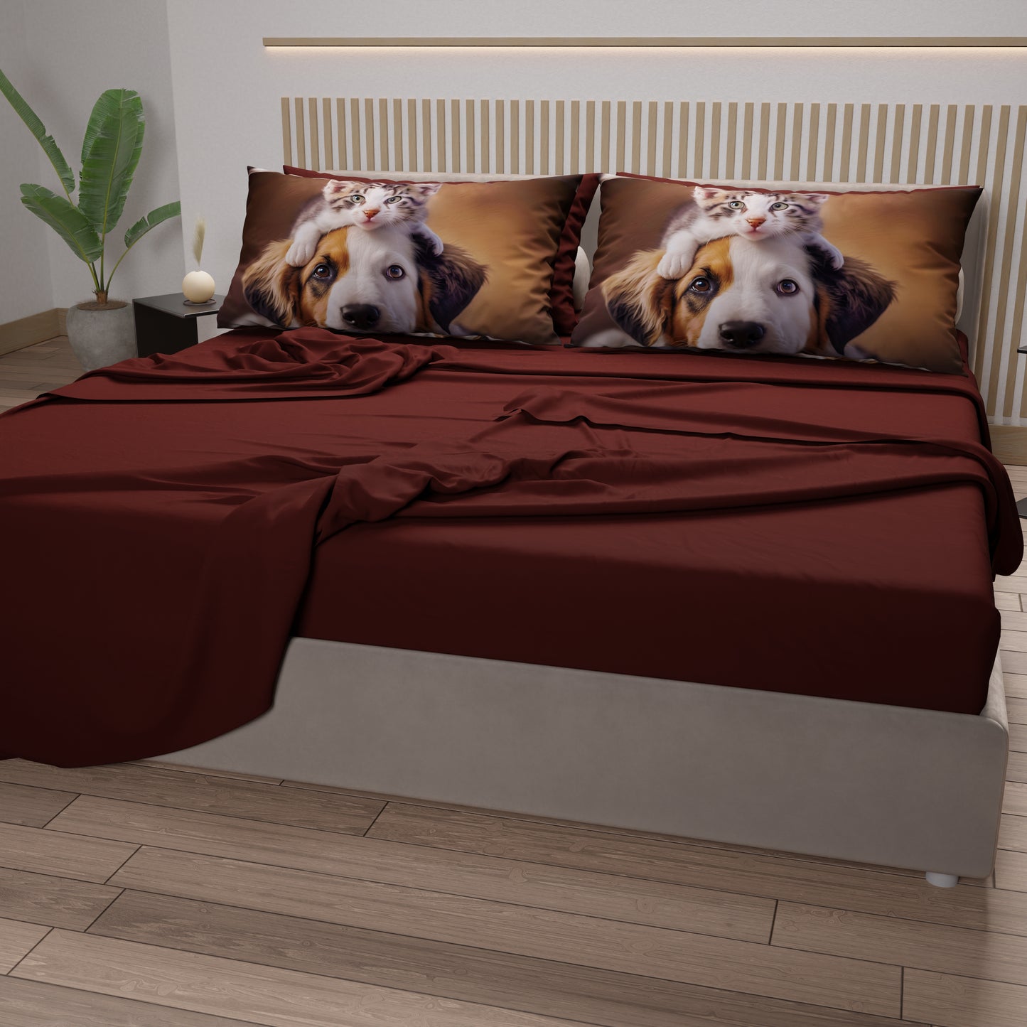 Lenzuola Animali in Cotone, Completo Letto con Federe in Stampa Digitale Friends 10