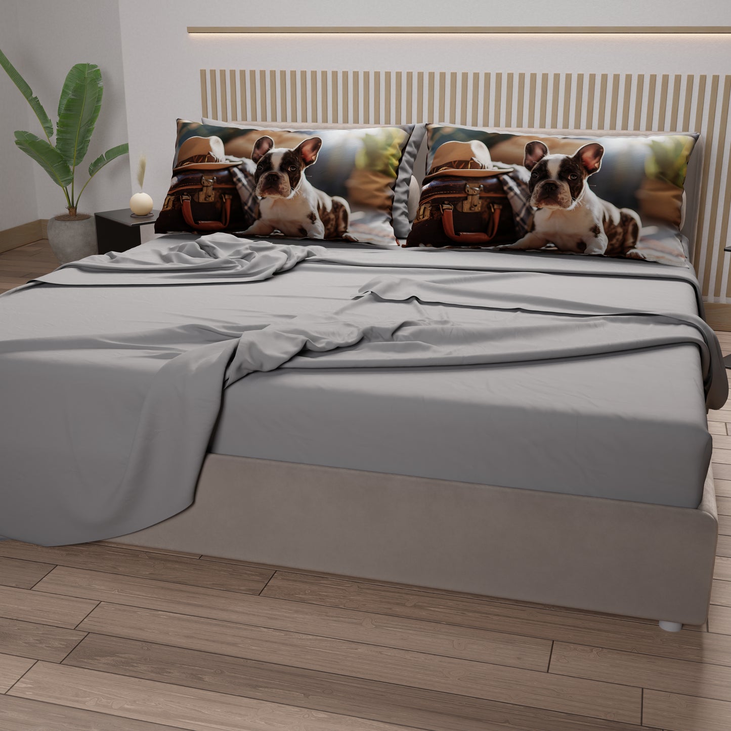 Lenzuola Animali in Cotone, Completo Letto con Federe in Stampa Digitale  Dog 16