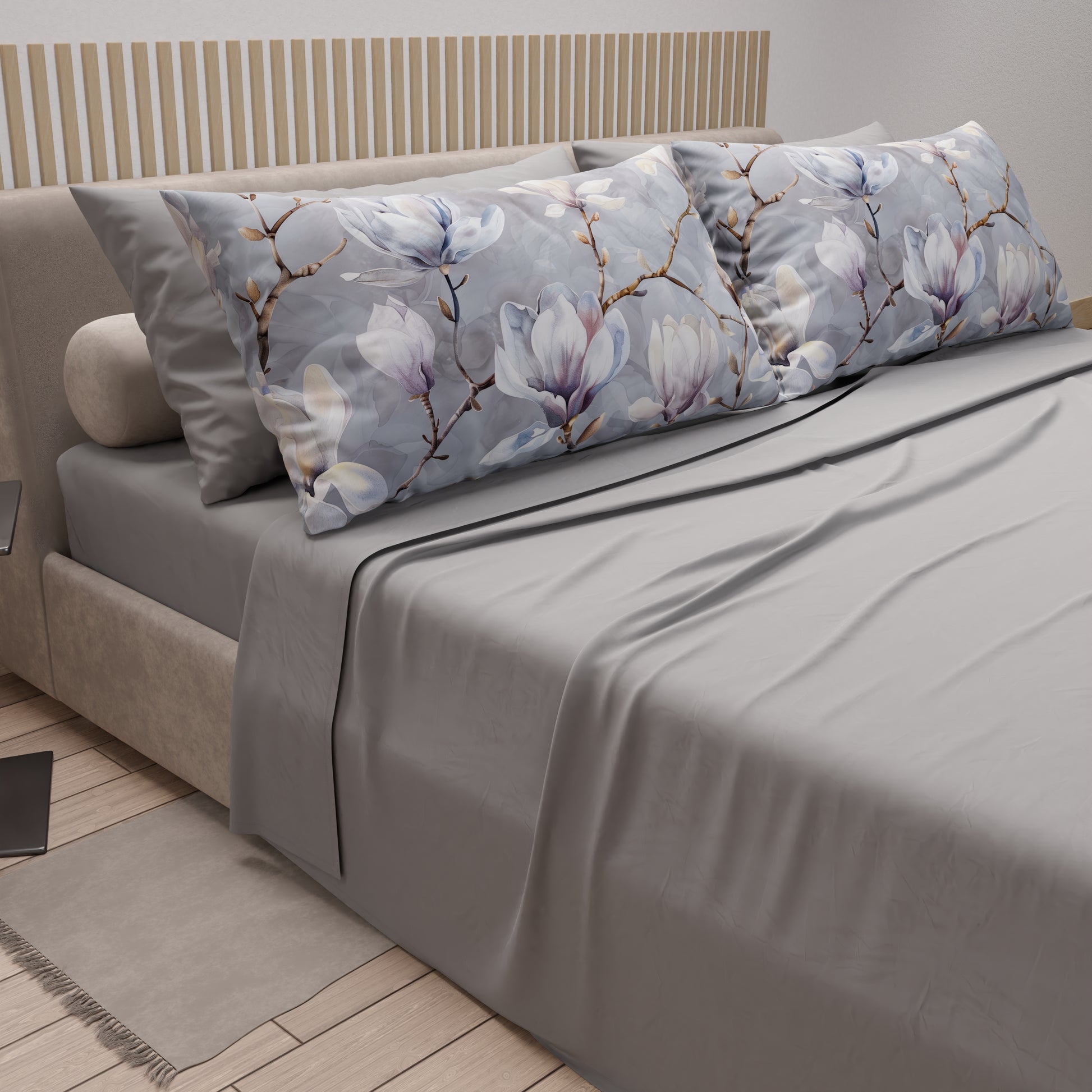 FLYMME Set Di Biancheria Da Letto Matrimoniale, Grigio Chiaro FLYMME Set Di Biancheria Da Letto Matrimoniale, Grigio Chiaro