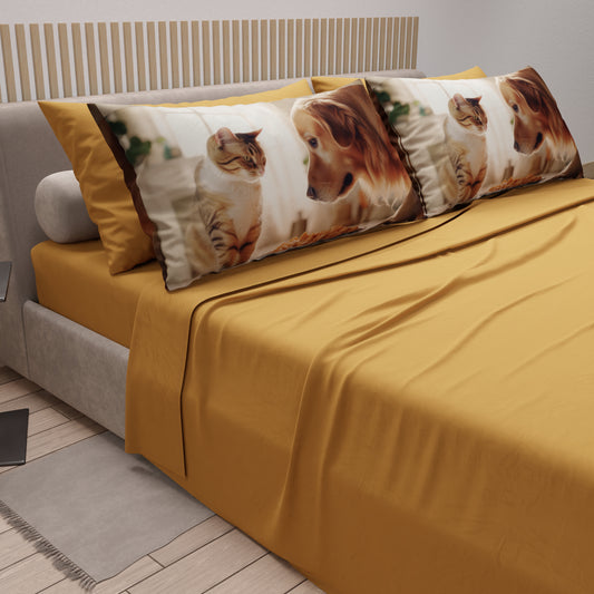 LenzuolaAnimali  in Cotone, Completo Letto con Federe in Stampa Digitale Friends 02